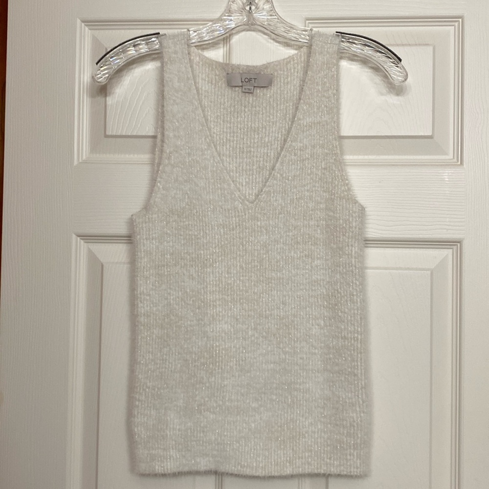NEW Metallic V Neck Sweater XS